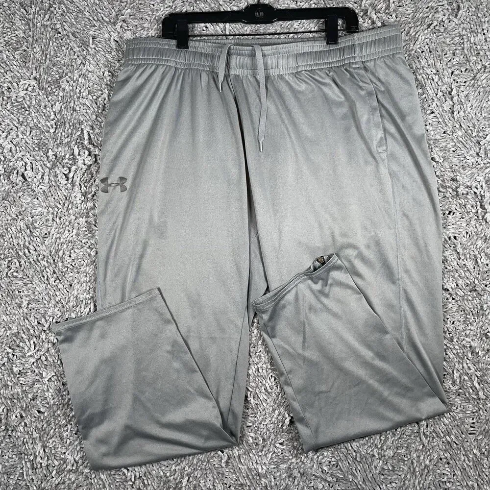 Under Armour Heat Gear Pants Men’s XXL Activewear Gray Stretch Athletic Track